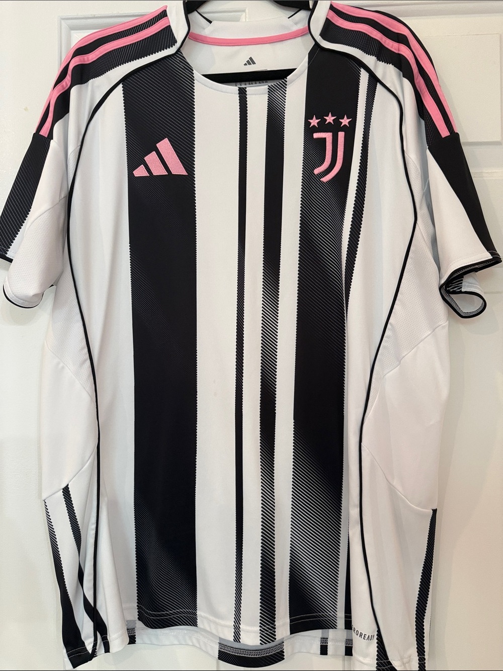 adidas Black, White & Pink Juventus Home Soccer Jersey - Picture 3 of 6